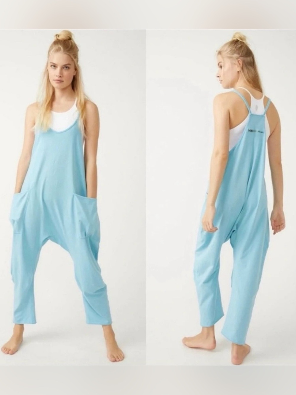 FP Movement Light Blue Relaxed Pocket Jumpsuit/Jumper; Size XS